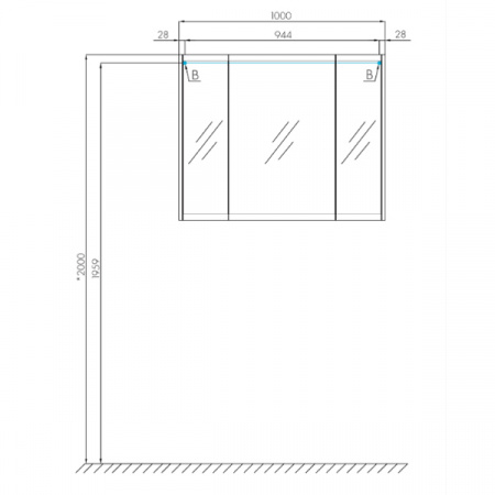 Зеркало-шкаф Акватон Нортон 100 1A249302NT010 фото