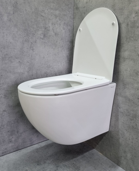Унитаз подвесной безободковый CeramaLux CL2196 -1  с сиденьем soft close фото