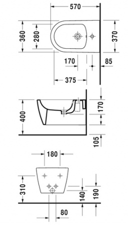 Биде подвесное Duravit Me by Starck 2288150000 фото