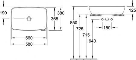 Накладная раковина Villeroy & Boch Artis 417258R1 58x38 фото