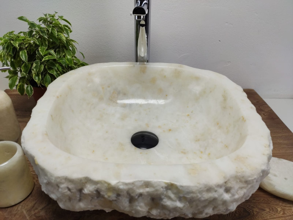 Накладная раковина из оникса Erozy White EO-01011 (45*44*15) фото