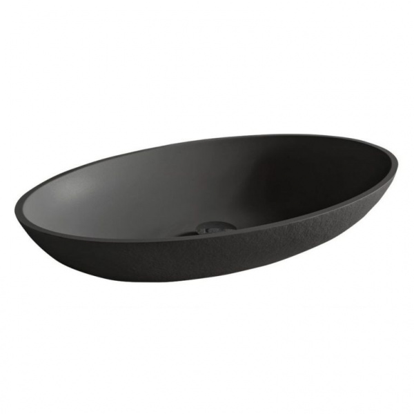 Накладная раковина Acquabella Oval LAVABO_ON-TOP_OVAL_SLATE_NEGRO 58х38 фото