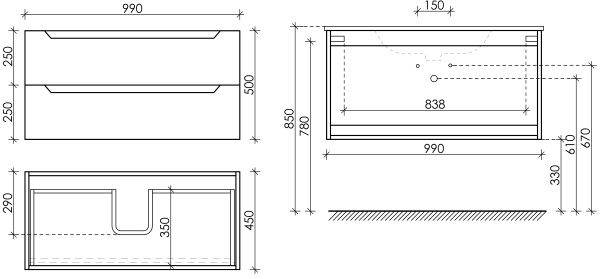 Тумба под раковину Sancos Norma 2.0 NR2.0100W белый глянец фото