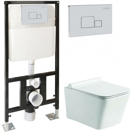 Комплект подвесной унитаз с инсталляцией SantiLine SL-5007+SL-01 фото