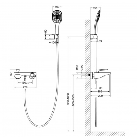 Смеситель для ванны с душем Timo Helmi 4024/03Y фото