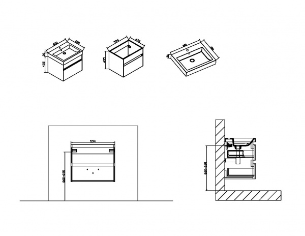 Тумба под раковину Vincea Chiara VMC-1C600YO 60 см Y.Oak фото
