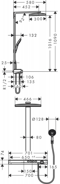 Душевая система (стойка) Hansgrohe Rainmaker Select 460 3jet Showerpipe 27106400 фото