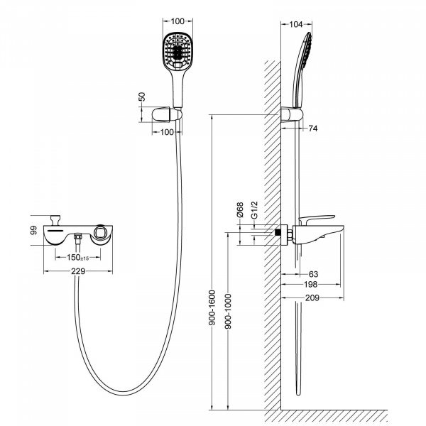 Смеситель для ванны с душем Timo Helmi 4024/03Y фото