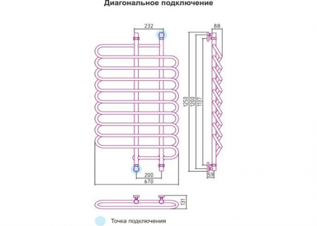 Водяной полотенцесушитель Сунержа Шарм 00-0111-1270 фото