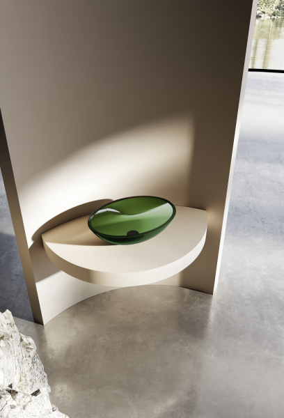 Накладная раковина Abber Kristall AT2802Emerald 50x35 зеленая фото