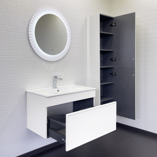 Тумба с раковиной Comforty Мадрид-80 00-00017865 белая матовая фото