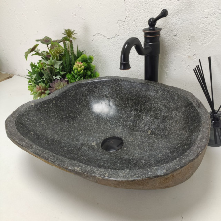 Накладная раковина из речного камня RS01468 (51*43*16) C2 фото