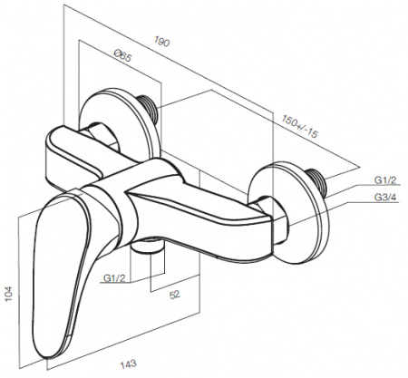 Смеситель для душа Am.Pm Joy F8520000 фото