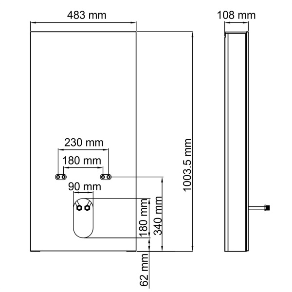 Пристенный модуль системы инсталляции для биде WasserKRAFT Naab 86BDT.050.WH фото