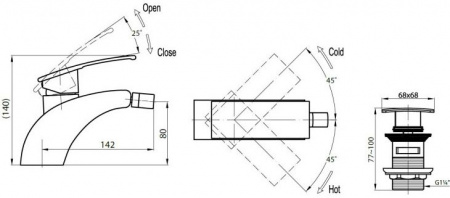 Смеситель для биде Cezares Turbolenza TURBOLENZA-BS-01 фото