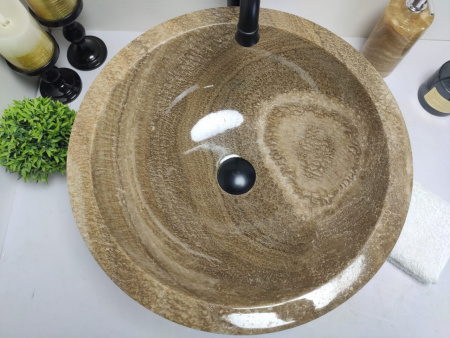 Накладная раковина из оникса Indo Bowl Sunset Medium BO-00018 фото