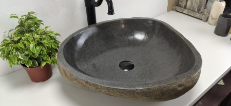 Накладная раковина из речного камня RS0797 (54*50*15) фото