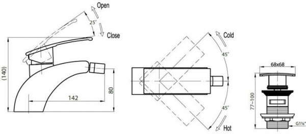 Смеситель для биде Cezares Turbolenza TURBOLENZA-BS-01 фото