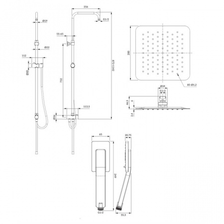 Душевая система (стойка) Omnires Toronto SYSTORONTOCR фото