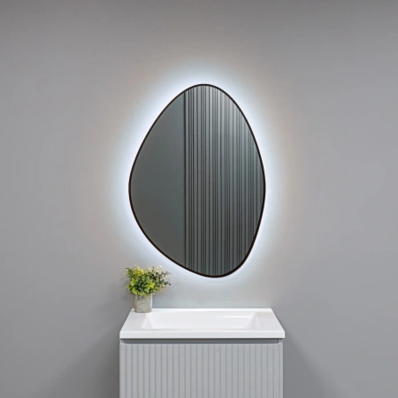 Зеркало с подсветкой AQUAme Lucas AQM9110B 60x85 черное фото