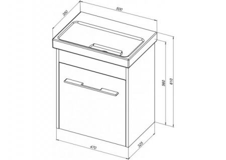 Тумба с раковиной Aquanet Августа 50 00254069 фото