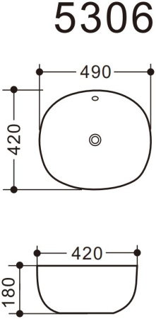 Раковина полувстраиваемая Art&Max AM5306-W 49x42 фото