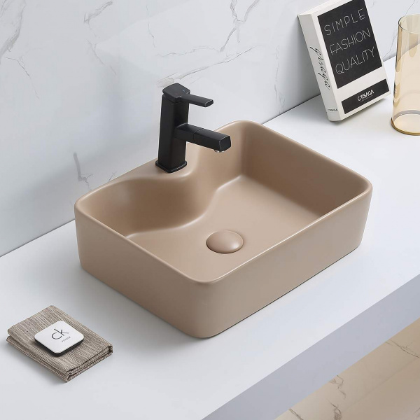 Накладная раковина CeramaLux NC 7291MC-1 капучино фото