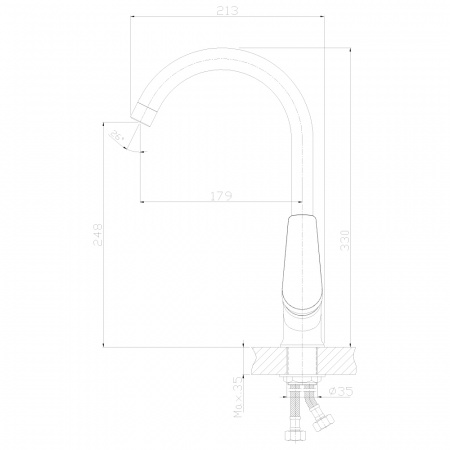 Смеситель для кухни Rossinka S35-23-Gray фото