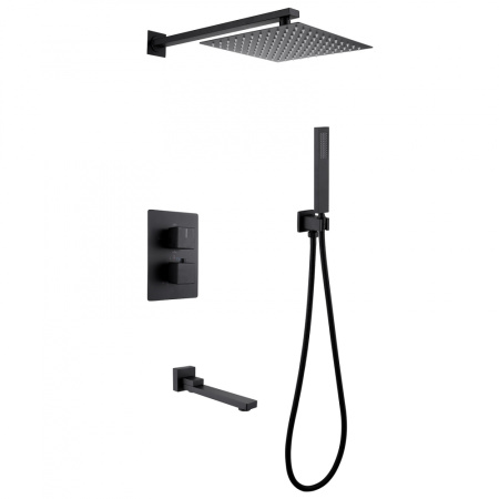 Душевая система скрытого монтажа с термостатом Abber Daheim AF8250B черная матовая фото
