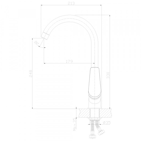 Смеситель для кухни Rossinka S35-23-White фото