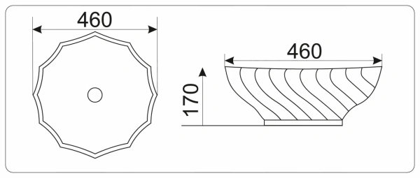 Накладная раковина GID 9073 46х46 фото