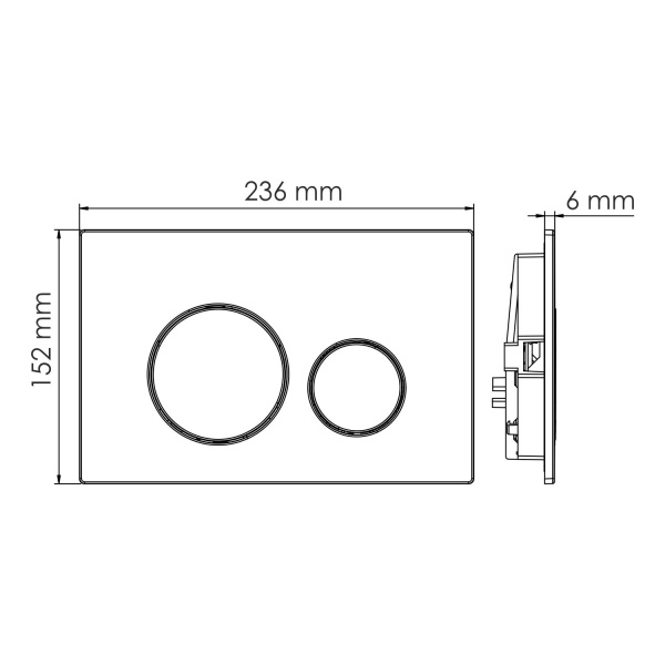 Инсталляция для подвесного унитаза WasserKRAFT Aller 10TLT.010.ME.PB02 с кнопкой, черная глянцевая фото