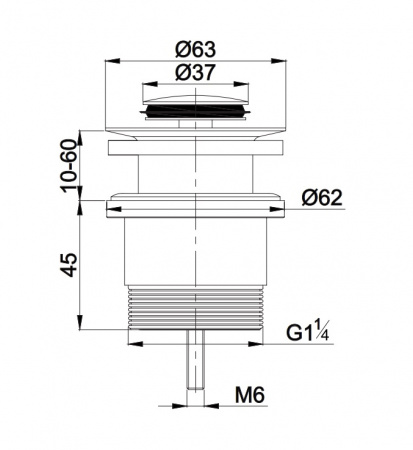 Донный клапан Omnires A47CR хром фото