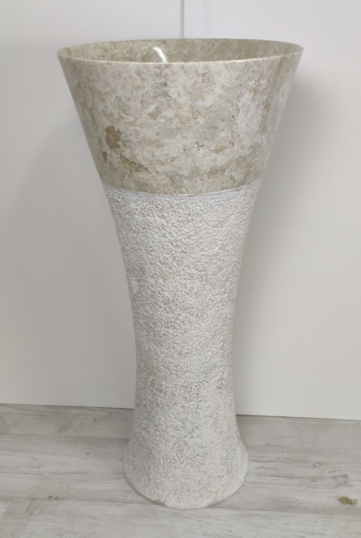 Раковина напольная из мрамора Pedestal Cream/Cream MN-389 (40*40*90см) фото