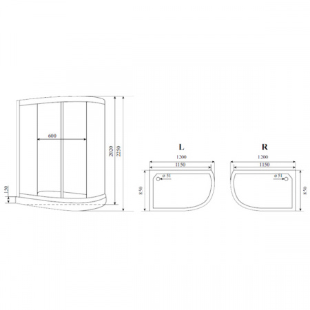 Душевая кабина Timo Standart T-1102 P 120x85 L фото