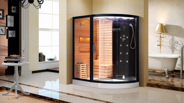 Душевая кабина с сауной Cerutti SPA Lugano Nero L Black CT8343 180x110 фото