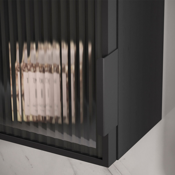 Шкаф подвесной со стеклом EQUIL Stoune sSTOUNE25.1D.R/L-35 дуб черный фото