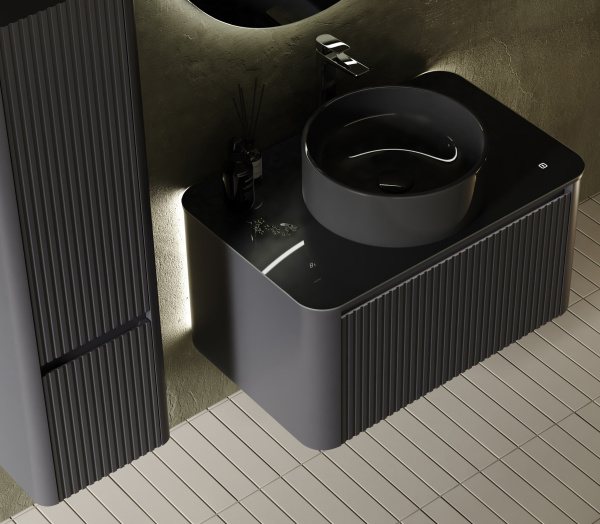 Тумба под раковину с подсветкой Jorno Lumino 80 Lum.01.80/P/A/JR антрацит фото