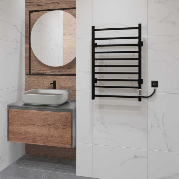 Электрический полотенцесушитель Vincea VTD-1LBE 50x80 фото