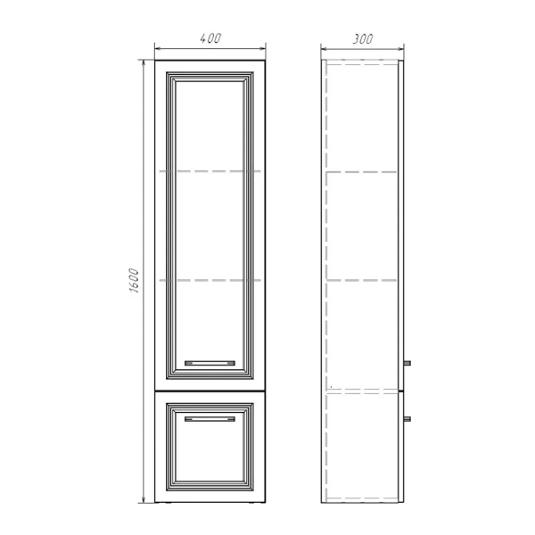 Шкаф-пенал Comforty Бросно-40П 00-00020779 оружейная сталь фото