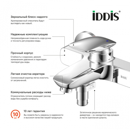 Смеситель для ванны Iddis Stone STOSB00i02WA фото