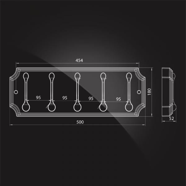 Планка с пятью крючками Elghansa Hermitage HRM-670-Black/Chrome фото