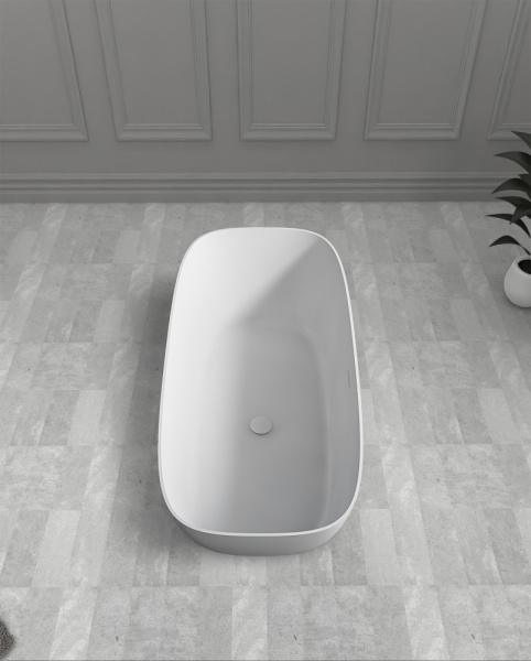 Ванна из искусственого камня Abber Stein AS9612-1.7 170x72 белая матовая фото