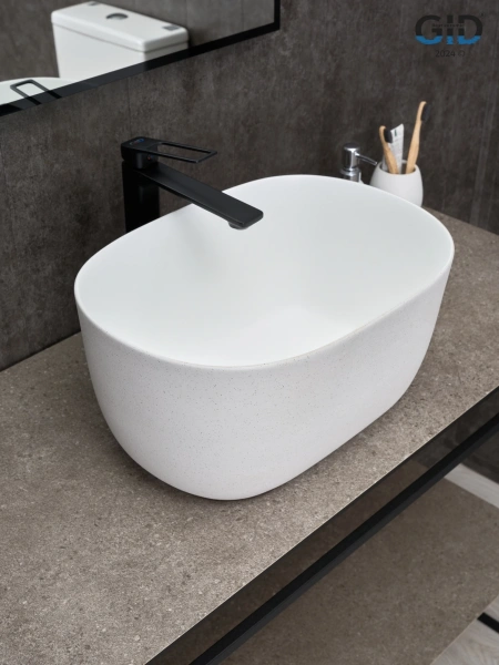 Накладная раковина GID N9302wg 51220 45x32 белая матовая / белый графит фото