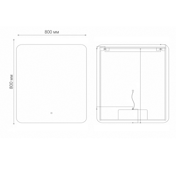 Зеркало с сенсорным выключателем и подогревом Grossman ELEGANS-норма 178080 80x80 фото