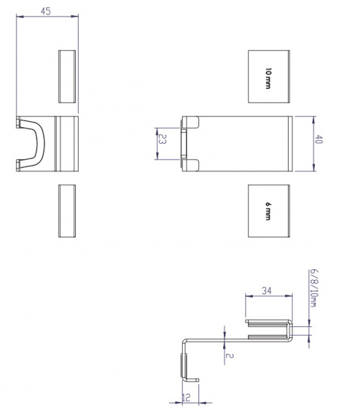 Крючок для ванной двойной Omnires Uni UN10350CR хром фото