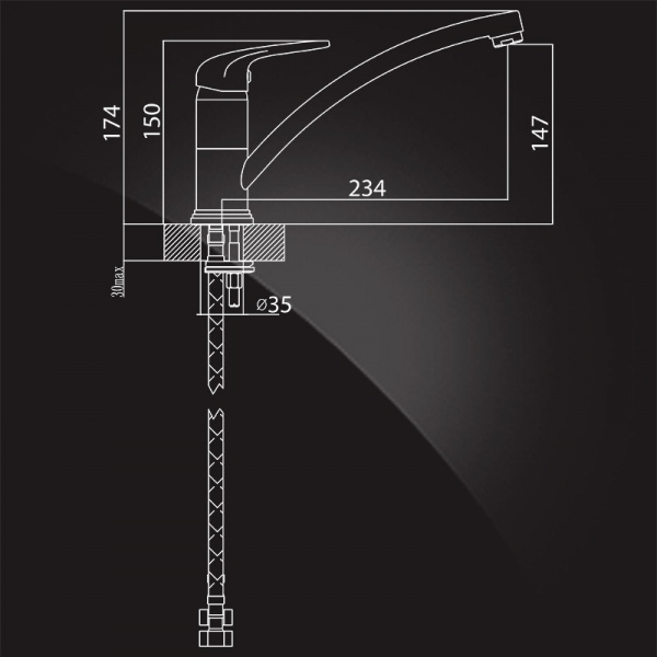 Смеситель для кухни Elghansa Kitchen Color 5600377-Stone White фото