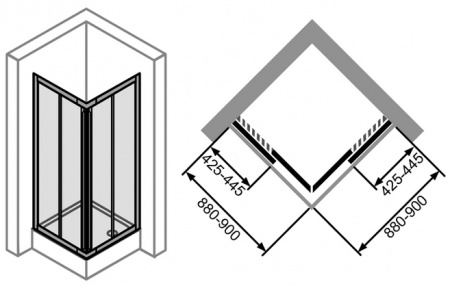 Душевой уголок Huppe Express EX1112.087.321 90x90 фото