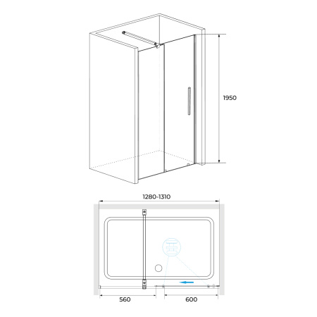 Душевая дверь RGW TO-18B прозрачная 130 см фото