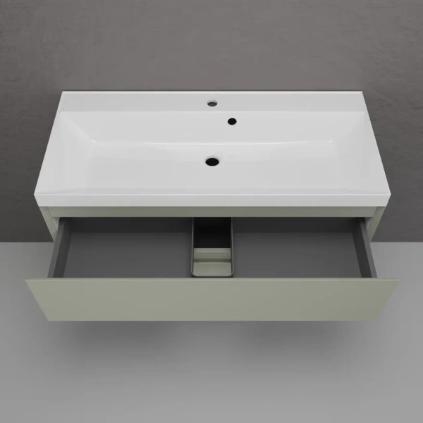 Тумба подвесная под раковину Style Line Манхэттен 100 ЛС-00002358 олива фото